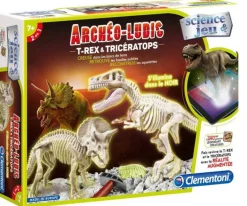 CLEMENTONI (JOUETS) Science And Magic|Archeo-Ludic ensemble d'excavation fossile T-Rex & Tricératops