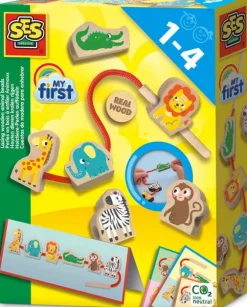 SES Sensory Games|Perle à enfiler en bois animaux