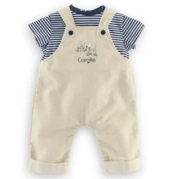 JOUETS KID Dolls And Accessories|T-shirt et salopette écru pour poupon 30 cm